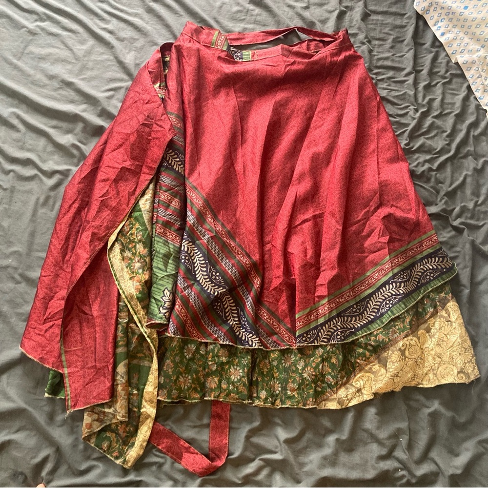 Darn Good Yard Silk Wrap Skirt